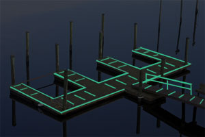 Marina Boat-Dock Photoluminescent Marking Strips