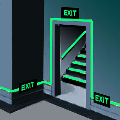 Non-slip adhesive glow tape reduces slips and falls. Anti-skid luminescent marking stripes for docks, boats, ships and marinas lighting