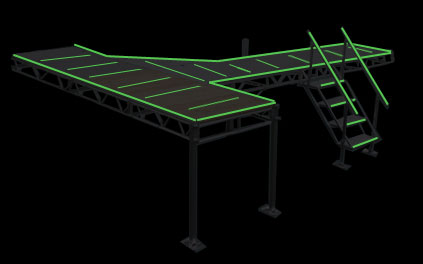 Boat-Dock Photo luminescent Adhesive Marking Stripes