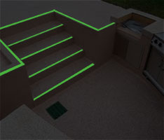 Photo-luminescent Strips on a Pool, Dock